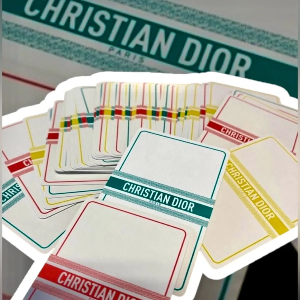 Christian Dior Cards New in box Full Deck Red, Yellow, Green Accents